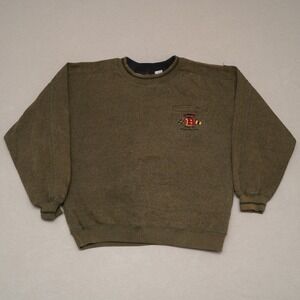 Vintage 80s 90s Bugle Boy Pocket Sweatshirt Green Adult M